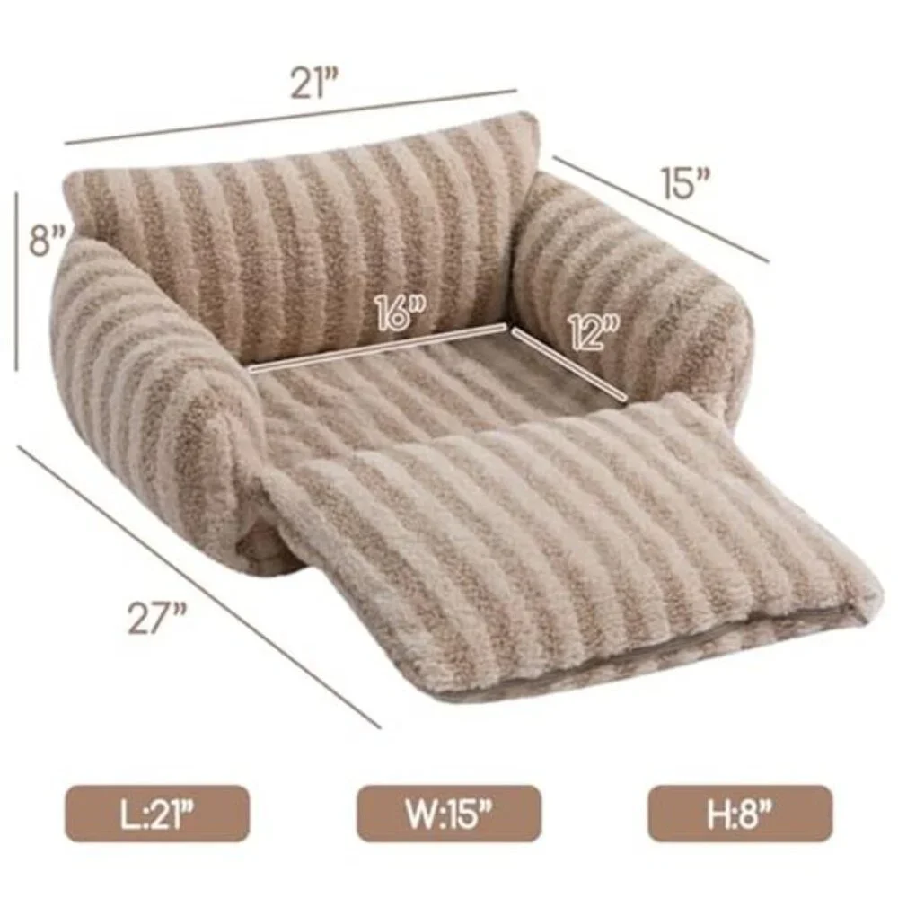 Fluffy Cat Bed Plush Pet Sofa Orthopedic Kitten Bed Small Dog Pet Bed Cushion